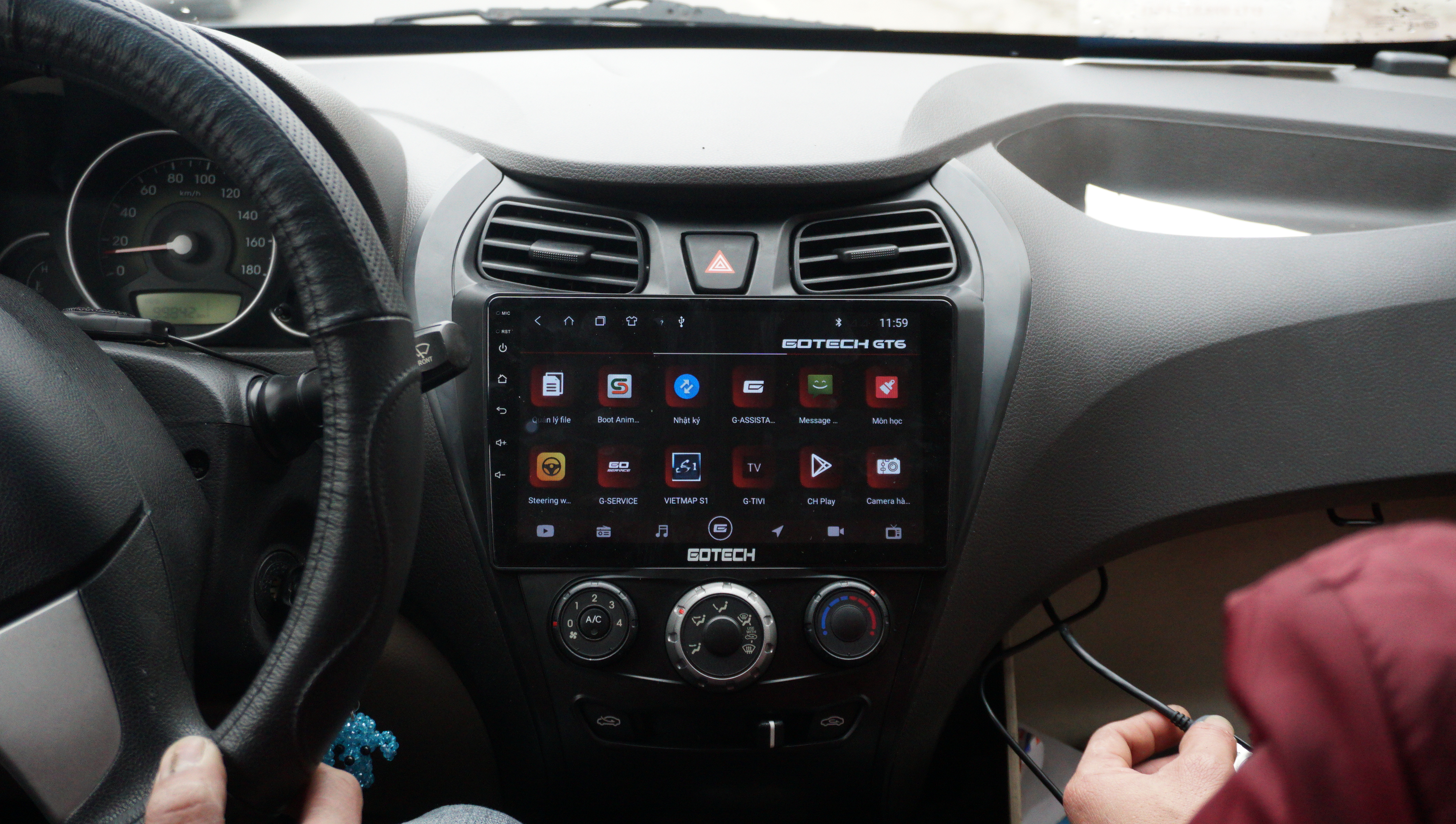 Điều khiển bằng giọng nói trên màn hình Gotech GT6 New Hyundai Eon 2011 - 2019