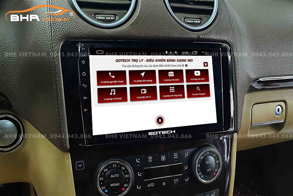 Điều khiển bằng giọng nói trên màn hình Gotech GT6 New Mercedes ML Class W164 2005 - 2012 