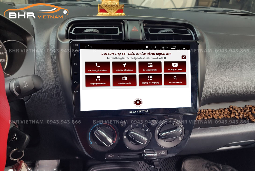 Điều khiển bằng giọng nói trên màn hình Gotech GT6 New Mitsubishi Attrage 2013 - nay​​​​​​​