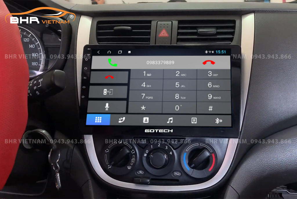 Kết nối điện thoại trên màn hình Gotech GT6 New Suzuki Celerio 2014 - nay