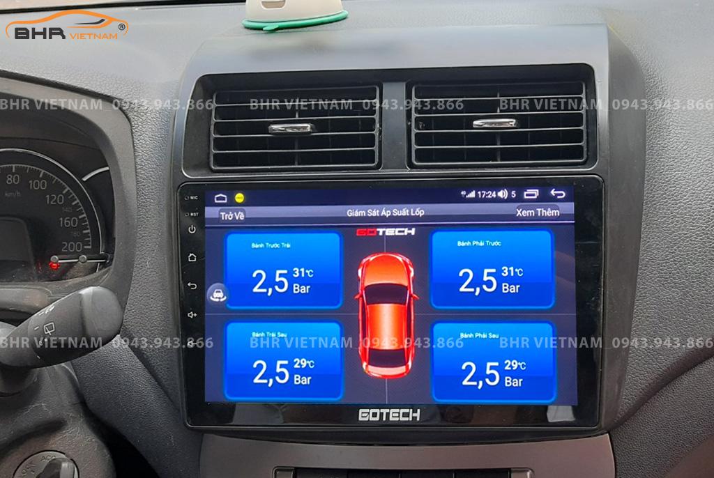 Màn hình Gotech GT6 New Toyota Wigo 2019 - nay tích hợp cảm biến áp suất lốp