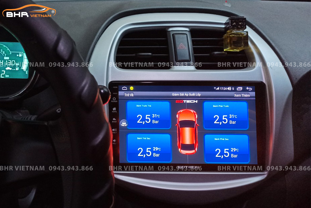Màn hình gotech GT8 Chevrolet Spark 2018 - nay tích hợp cảm biến áp suất lốp
