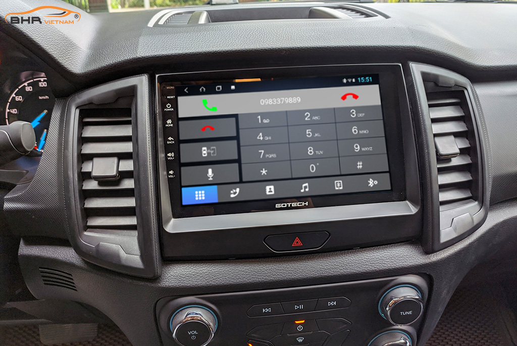 Kết nối điện thoại trên màn hình Gotech GT8 Ford Ranger 2012 - nay