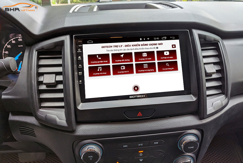 Điều khiển bằng giọng nói thông minh màn hình Gotech GT8 Max Ford Ranger 2012 - nay