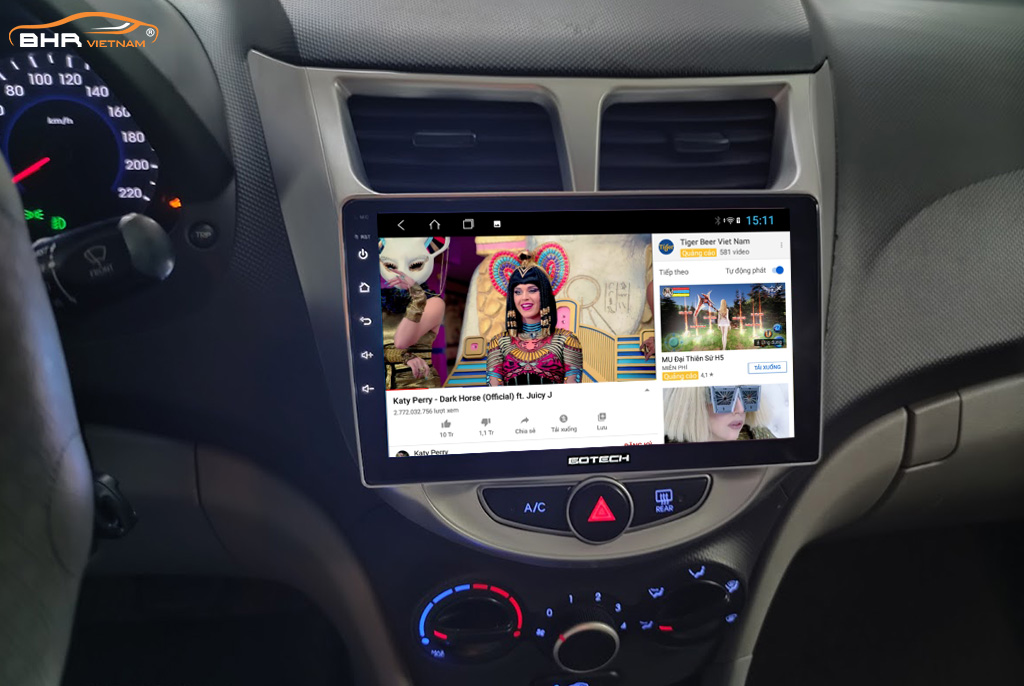 Xem youtube trực tuyến trên màn hình Gotech GT8 Hyundai Accent 2011 - 2016