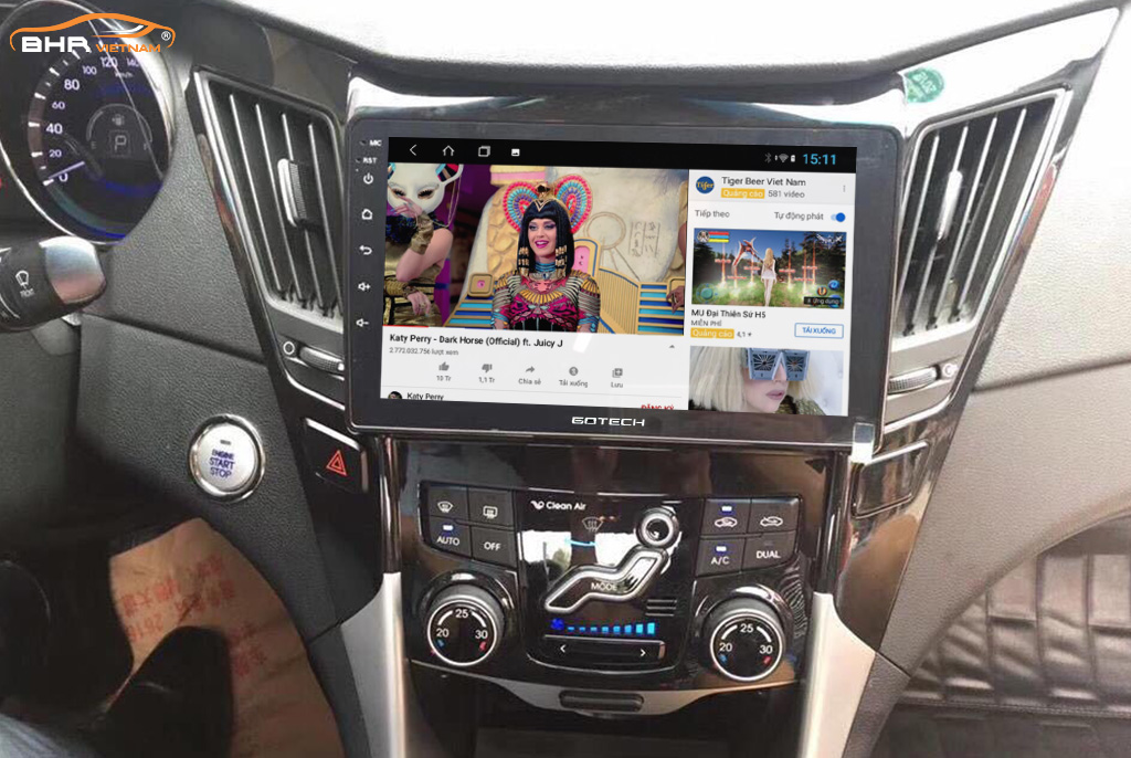 Xem youtube trực tuyến trên màn hình Gotech GT8 Hyundai Sonata 2009-2014