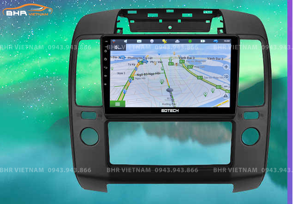 Màn hình Gotech GT8 Nissan Navara 2010 - 2015 tích hợp bản đồ chỉ đường thông minh Vietmap, Navitel, Googlemap 