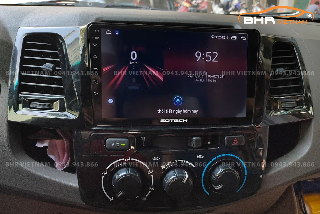 Điều khiển bằng giọng nói thông minh màn hình Gotech GT8 Toyota Fortuner 2005 - 2016