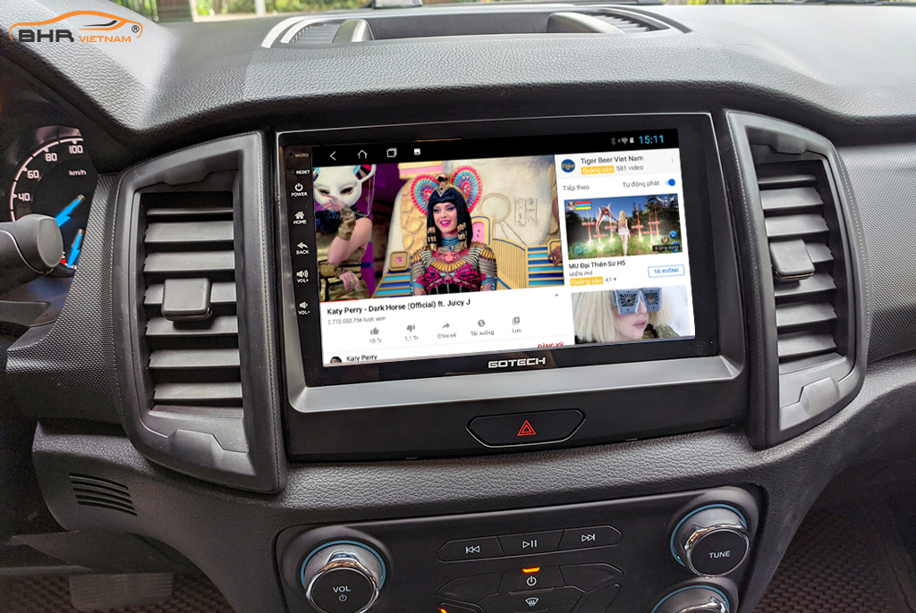 Giải trí Youtube, xem phim sống động trên màn hình Gotech GT8 Max Ford Ranger 2012 - nay