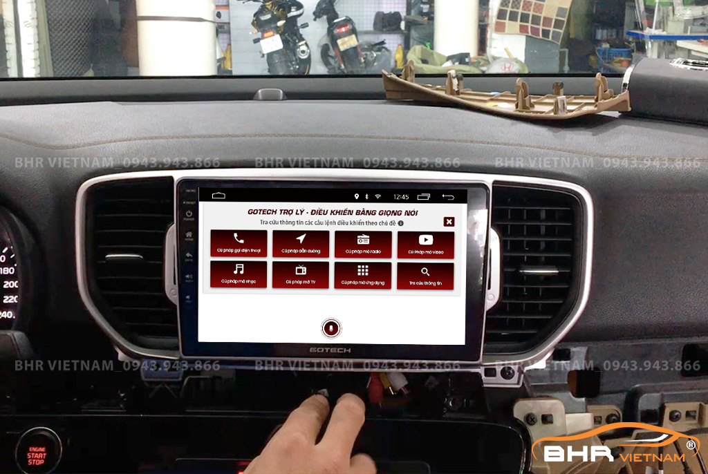 Điều khiển bằng giọng nói thông minh màn hình Gotech GT8 Max Kia Sportage 2016 - nay