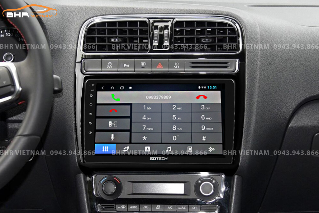 Kết nối điện thoại trên màn hình Gotech GT8 Max Volkswagen Polo 2009 - nay