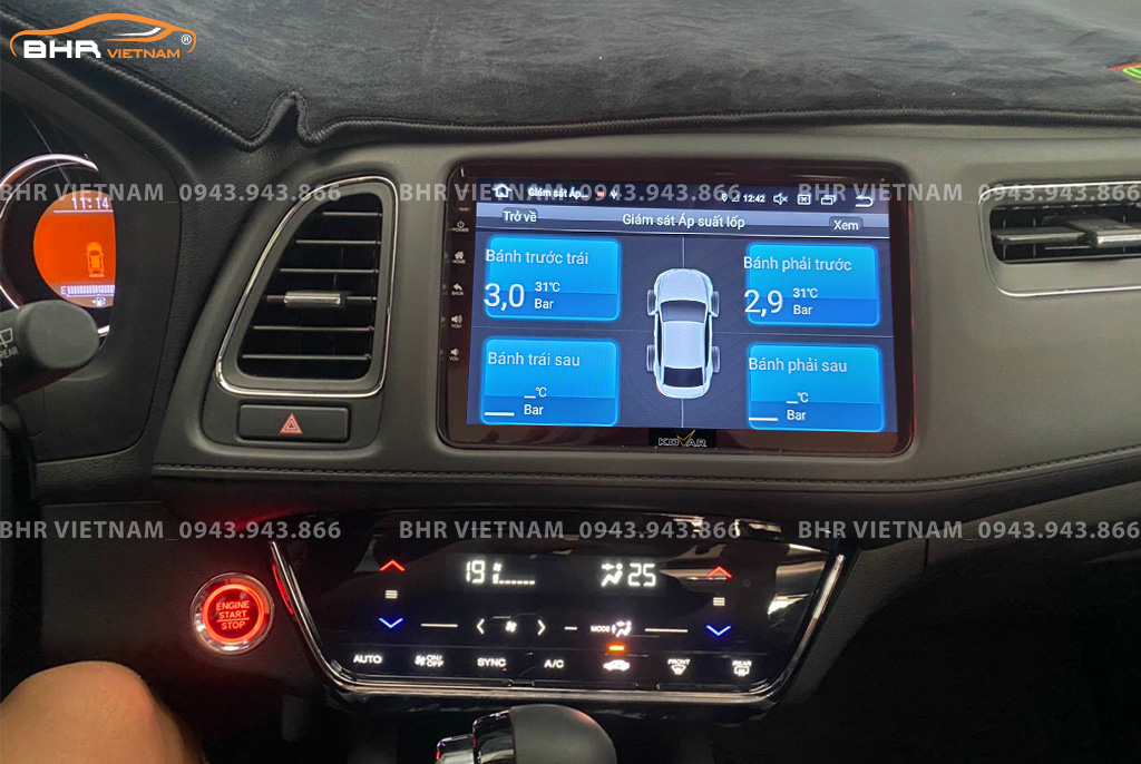Hình ảnh quan sát cảm biến áp suất lốp Kovar Plus 360 Honda HRV 2018 - nay