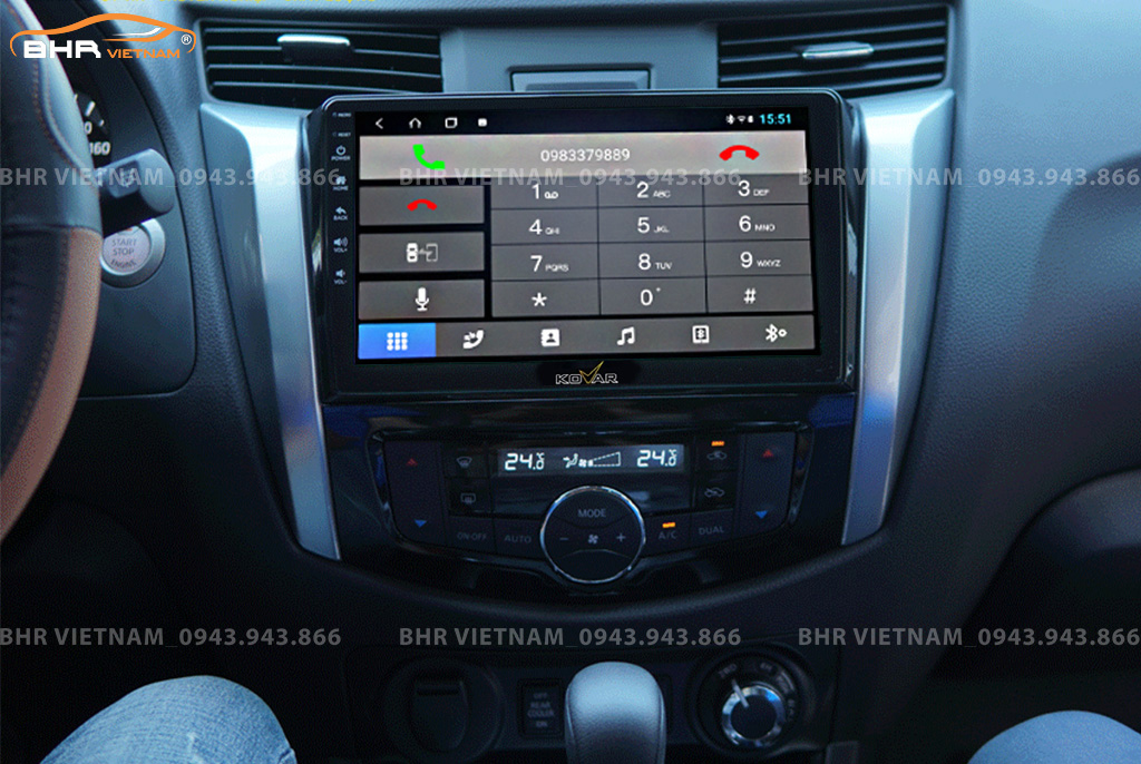 Kết nối điện thoại trên màn hình Kovar Plus 360 Nissan Navara 2016 - 2020