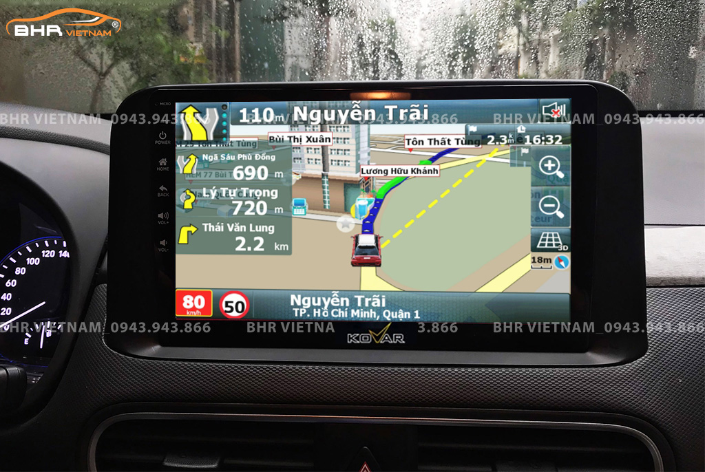 Bản đồ chỉ đường thông minh: Vietmap, Navitel, Googlemap trên Kovar T1 Hyundai Kona 2018 - nay
