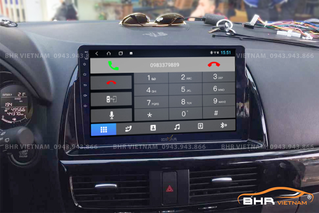  Kết nối điện thoại trên màn hình Kovar T1 Mazda CX5 2013 - 2016
