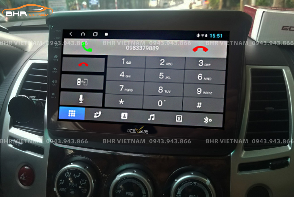  Kết nối điện thoại trên màn hình Kovar T1 Mitsubishi Attrage 2013 - nay