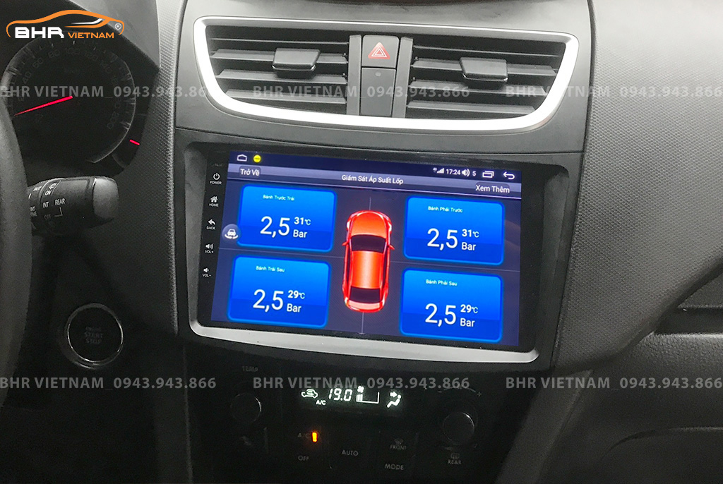  Màn hình DVD Kovar T1 Suzuki Swift 2014 - 2018 tích hợp cảm biến áp suất lốp