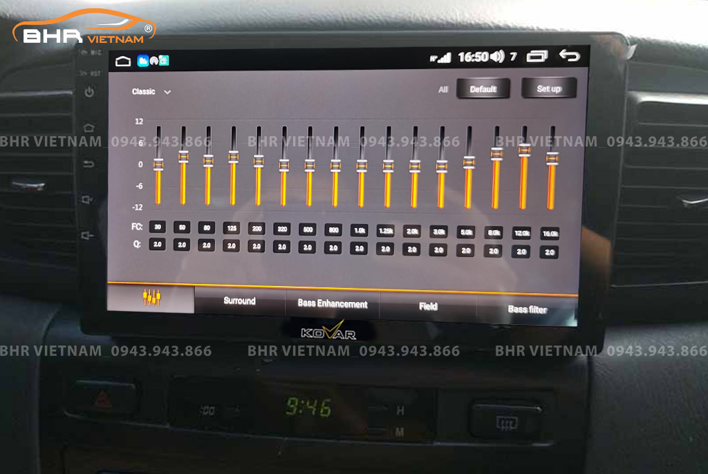Trải nghiệm âm thanh DSP kênh trên màn hình Kovar T1 Toyota Altis 2001 - 2007