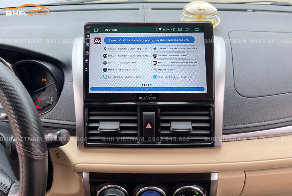Điều khiển bằng giọng nói thông minh màn hình Kovar T1 Toyota Vios 2014 - 2018