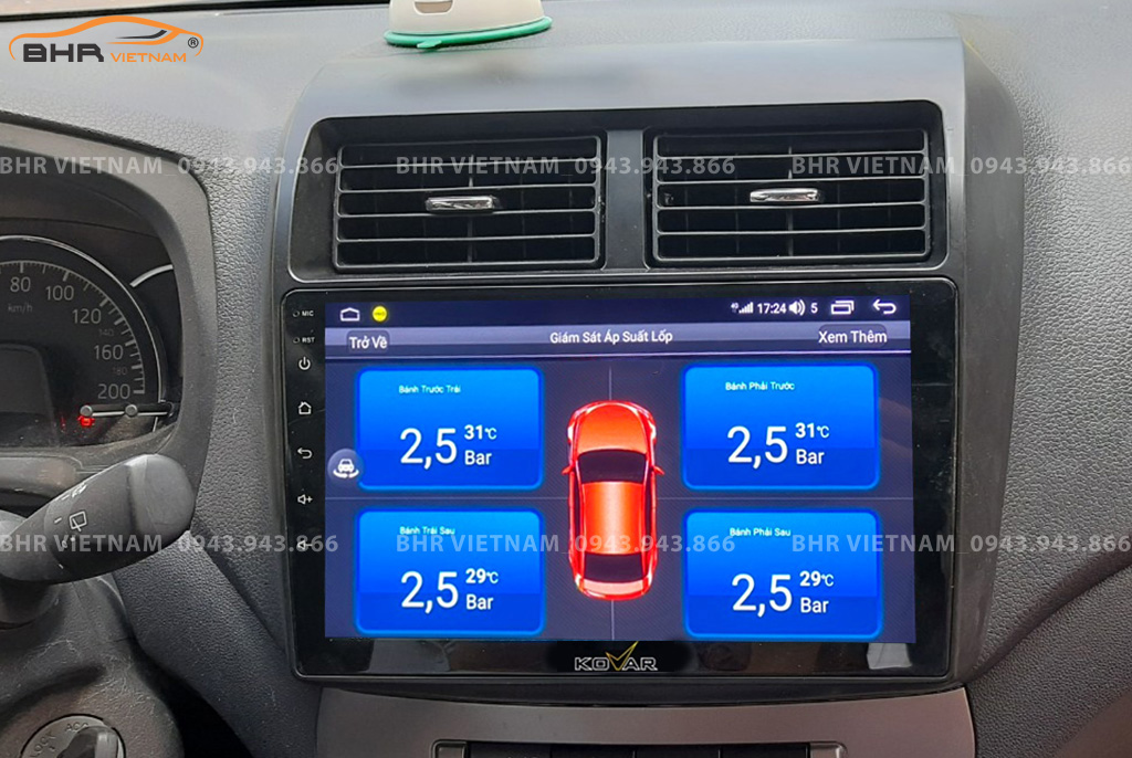  Màn hình DVD Kovar T1 Toyota Wigo 2019 - nay tích hợp cảm biến áp suất lốp