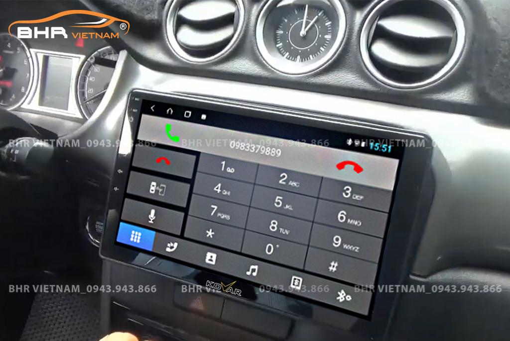  Kết nối điện thoại trên màn hình Kovar T2 Suzuki Vitara 2015 - nay