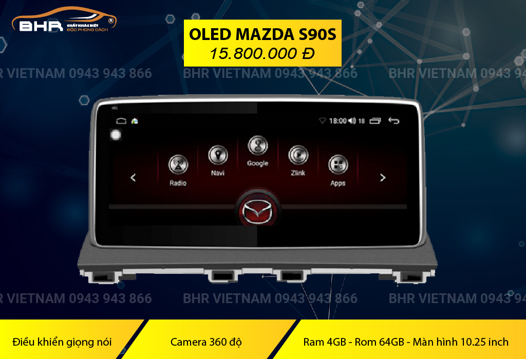 Thông số cấu hình màn DVD Oled Pro S90s Mazda 6 2018 - nay