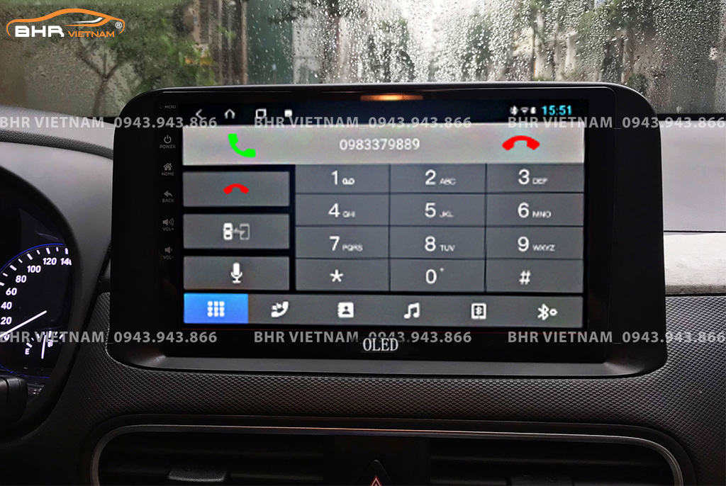 Kết nối điện thoại trên màn hình DVD Android Oled C8S Hyundai Kona 2018 - nay