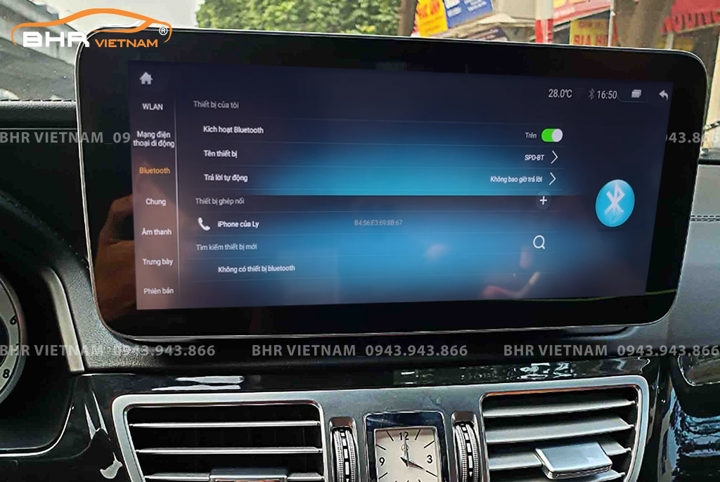 Kết nối điện thoại trên màn hình DVD Android Oled Pro G68s Mercedes E Class 2013 - 2016