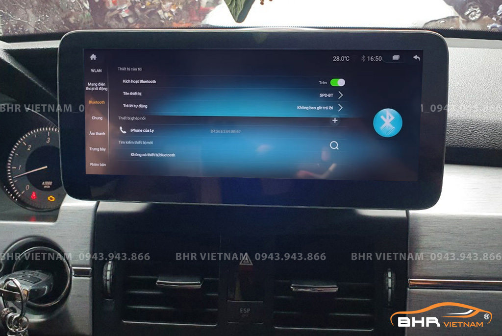 Kết nối điện thoại trên màn hình DVD Android Oled Pro G68s Mercedes GLK 2008 - 2015