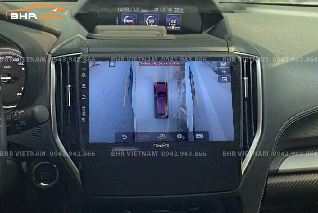 Hình ảnh quan sát 2 bên gương trên màn hình DVD Oled Pro X8S Subaru Forester 2020 - nay
