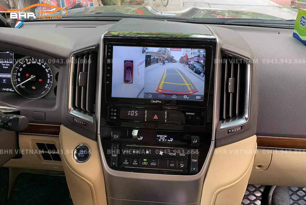 Hình ảnh quan sát camera trước màn hình DVD Oled Pro X8S Toyota Land Cruiser 2016 - 2020