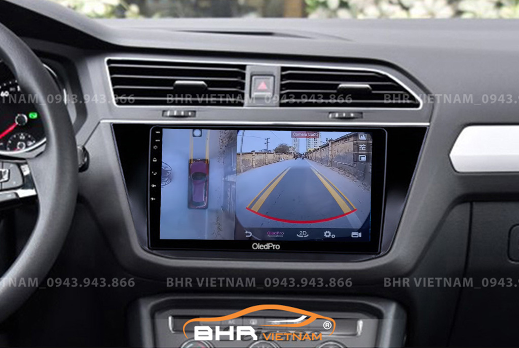 Hình ảnh quan sát camera trước màn hình DVD Oled Pro X8S Volkswagen Tiguan 2019 - nay