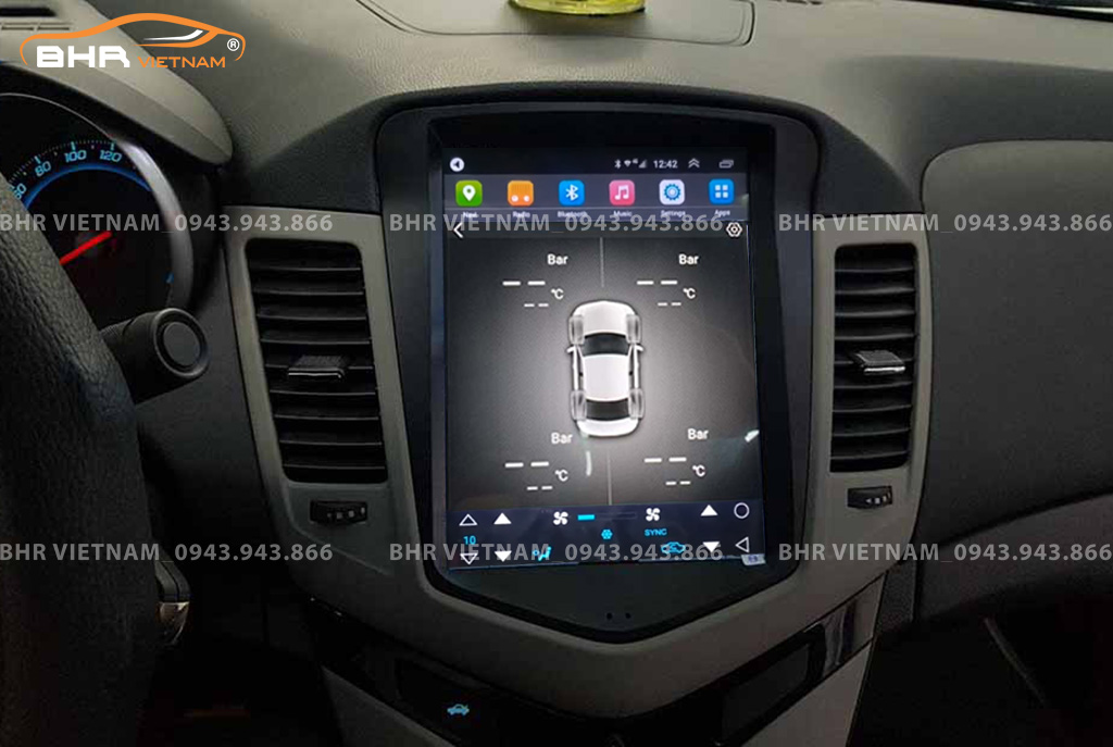 Màn hình DVD Tesla Chevrolet Captiva 2007 - 2020 tích hợp cảm biến áp suất lốp