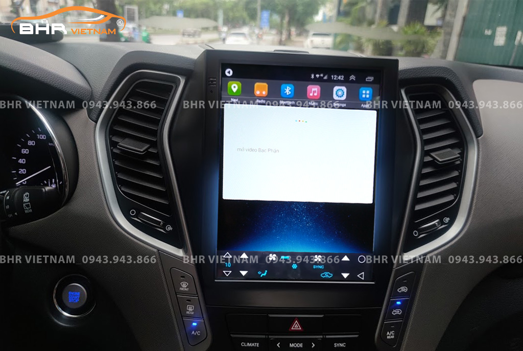 Điều khiển bằng giọng nói màn hình DVD Tesla Hyundai Santafe 2012 - 2018