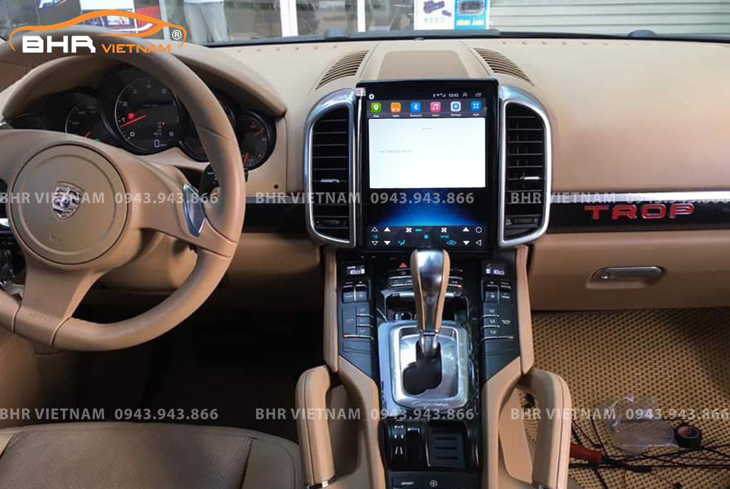 Điều khiển bằng giọng nói màn hình DVD Tesla Porsche Cayenne 2011 - 2018