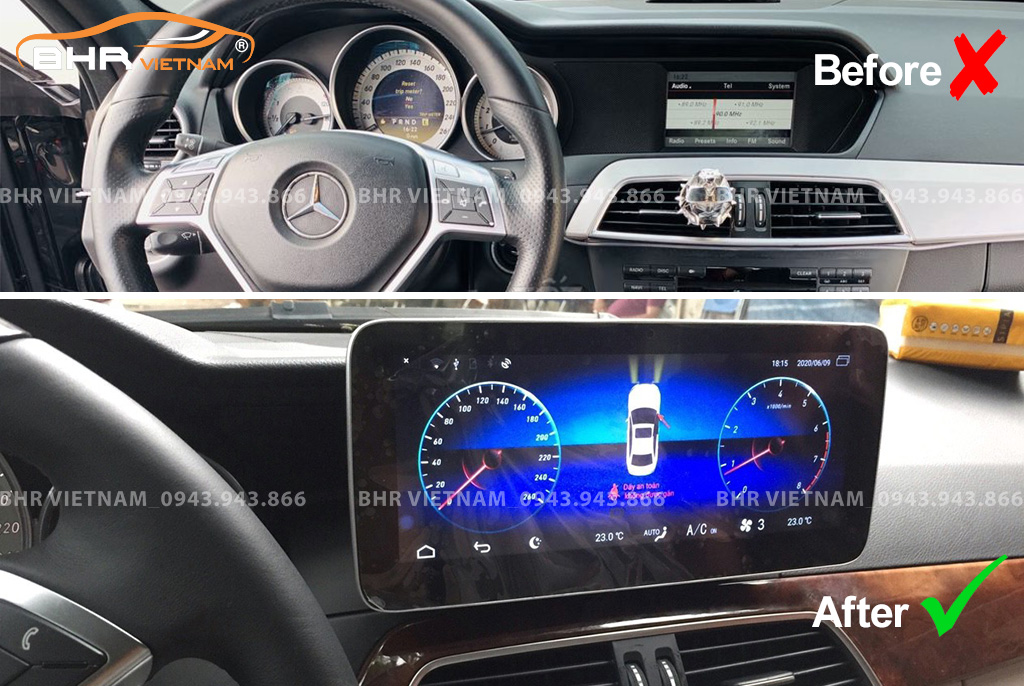 Màn hình DVD Android xe Mercedes C Class W204 (C200/ C250/ C300) 2011 -  2014 | Màn