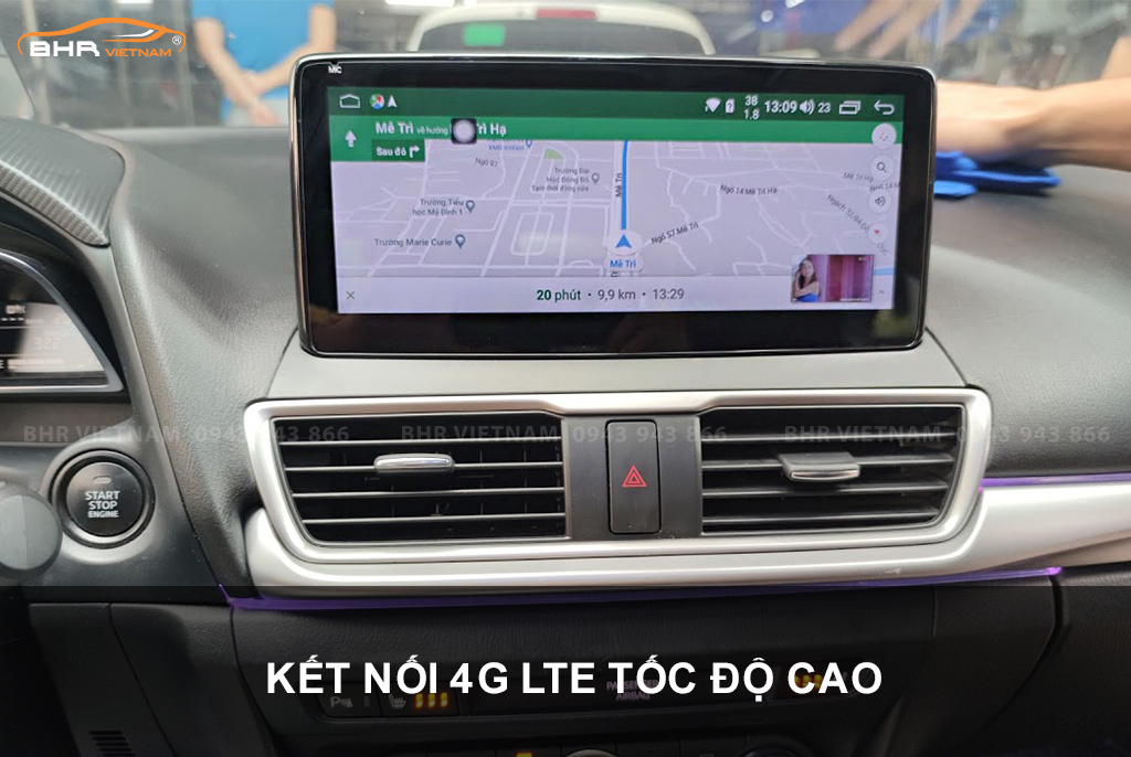 Màn hình Zestech Mazda 3 tích hợp thẻ SIM 4G và kết nối internet nhanh chóng