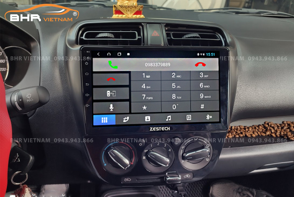 Kết nối điện thoại trên màn hình Zestech Z500 Mitsubishi Mirage 2013 - nay