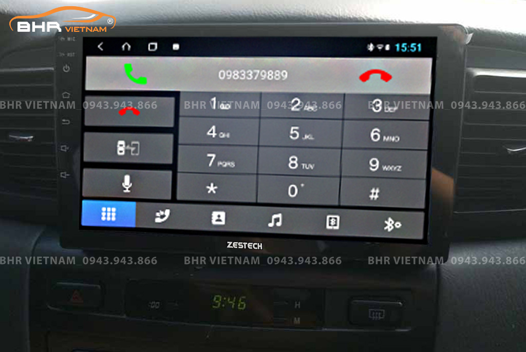 Kết nối điện thoại trên màn hình Zestech Z500 Toyota Altis 2001 - 2007
