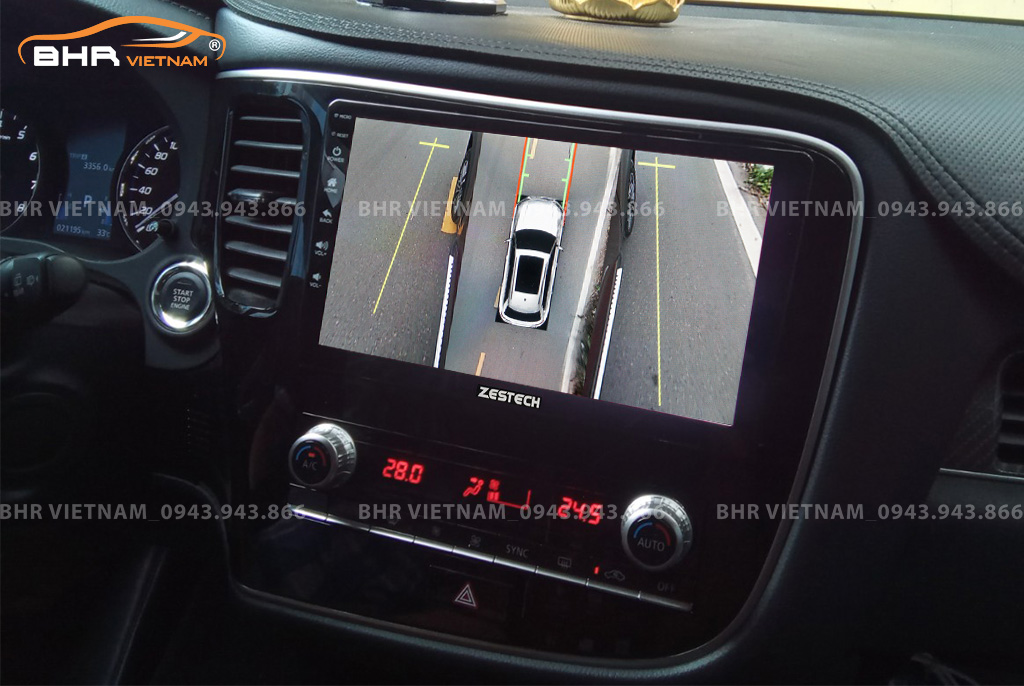 Hình ảnh quan sát 2 bên gương trên màn hình DVD Zestech Z800 Pro+ Mitsubishi Outlander 2020 - nay