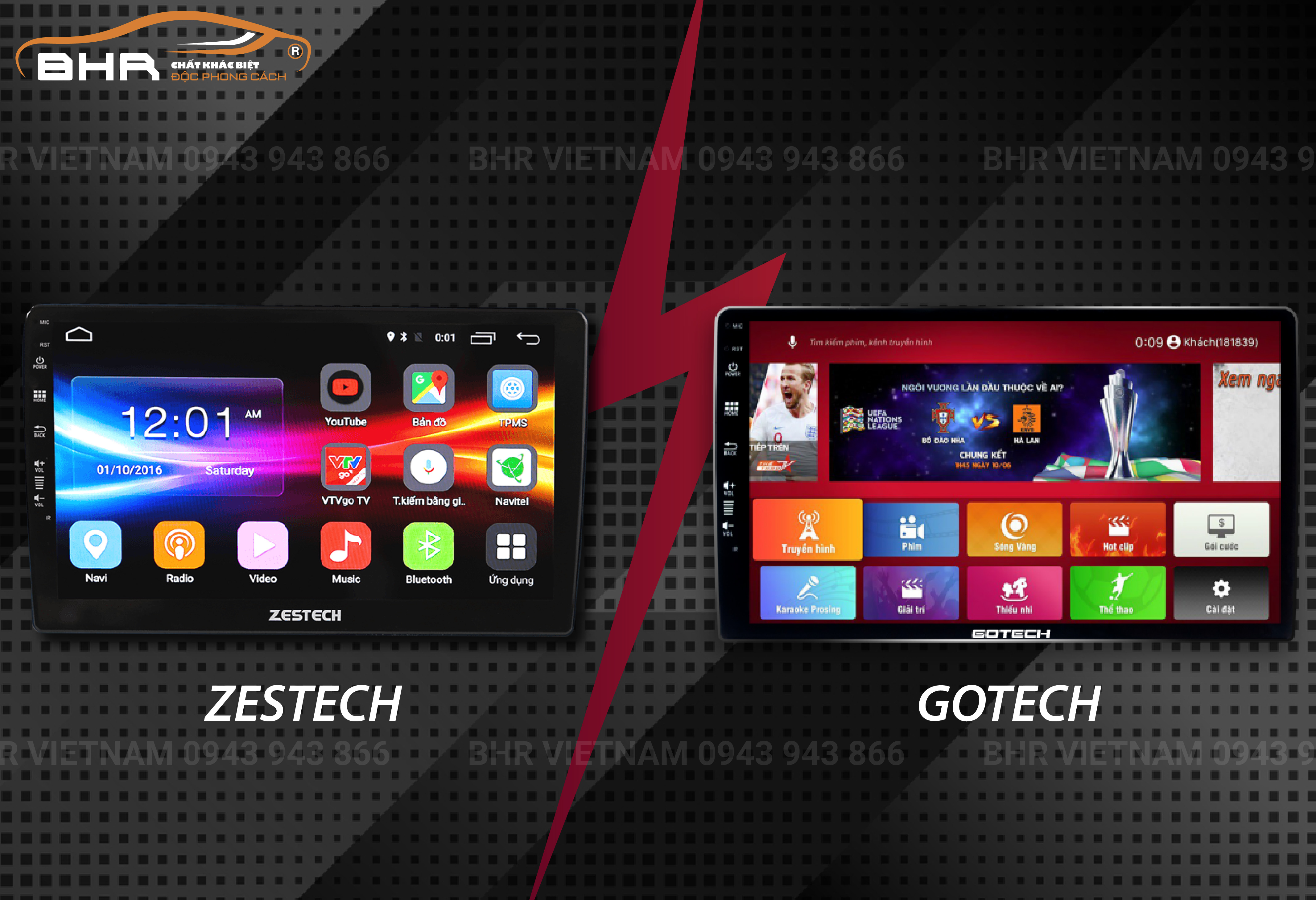 So sánh màn hình ô tô Zestech và Gotech